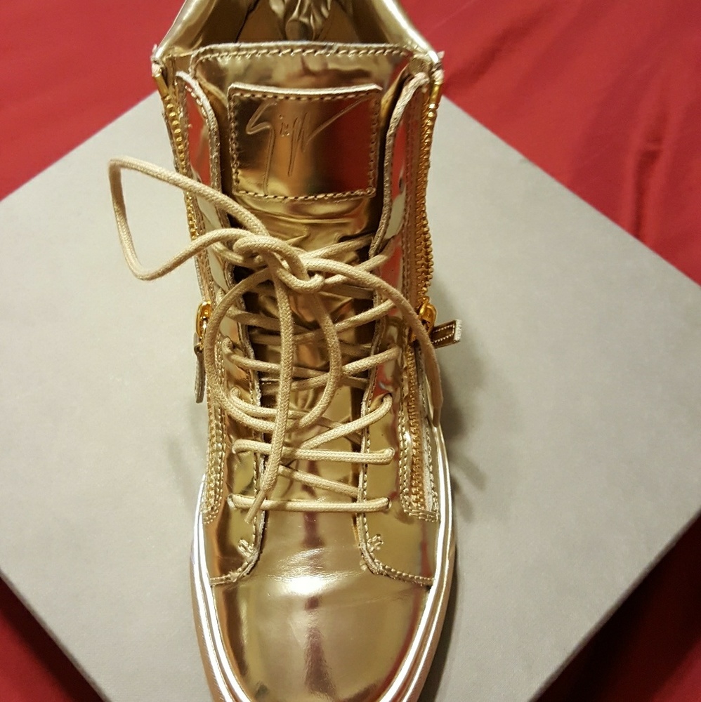 Giuseppe Zanotti Metallic Gold High-Top Sneakers in search of